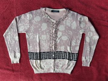 Twinset vest van Simona Barbieri oudroze met kraaltjes beschikbaar voor biedingen