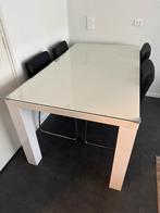 Eettafel met 4 stoelen , salon tafel en tv meubel, Ophalen, Overige materialen, 50 tot 100 cm, Zo goed als nieuw