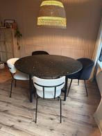 Ronde graniet eettafel, Huis en Inrichting, Ophalen, Gebruikt, Rond, Vijf personen of meer