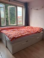 BRIMNES bedbank met 2 lades – wit (80x200 cm), Ophalen, Wit, Tweepersoons, Zo goed als nieuw