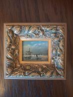 Schilderij Winterlandschap met Molen en Schaatsers, Antiek en Kunst, Ophalen