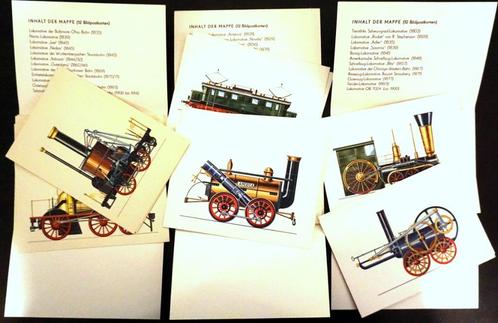 Sammelbildserie Historische Lokomotiven I/II/III Postkaarten, Verzamelen, Spoorwegen en Tramwegen, Zo goed als nieuw, Trein, Kaart of Prent