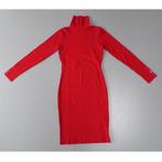 Morgan M/38 rode ribgebreide jurk met col coljurk, Kleding | Dames, Gedragen, Knielengte, Maat 38/40 (M), Morgan
