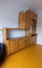 Wandmeubel, massief licht eiken, Huis en Inrichting, Kasten | Wandmeubels, Ophalen, 200 cm of meer, Eikenhout, Zo goed als nieuw