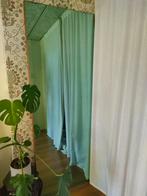 Prachtige hoge spiegel op houten plank, Ophalen, Gebruikt, 200 cm of meer, 75 tot 100 cm