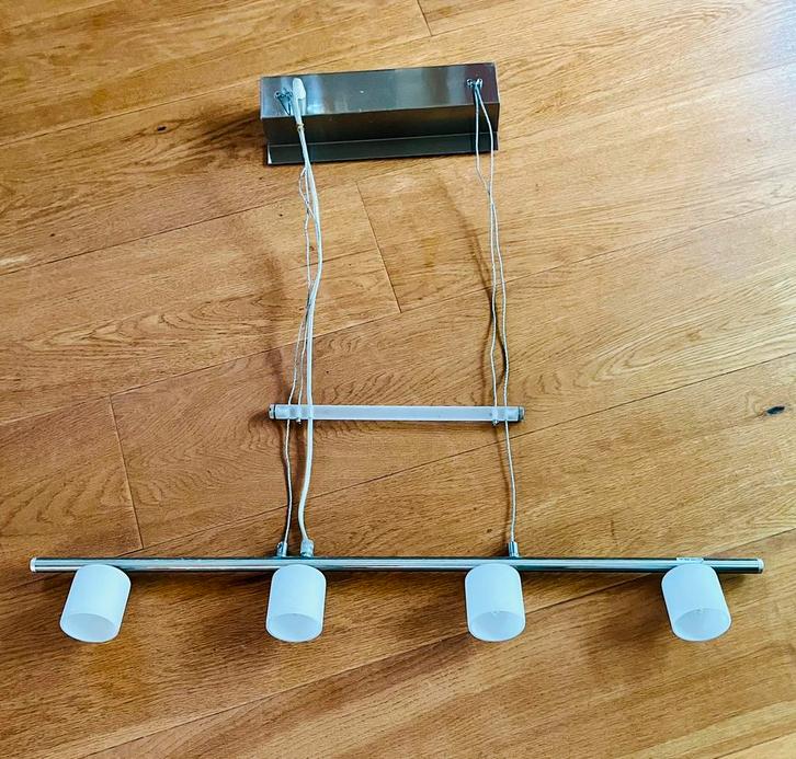 IKEA Tidig hanglamp RVS/melkglas dimbaar door aanraken, Huis en Inrichting, Lampen | Hanglampen, Zo goed als nieuw, 75 cm of meer