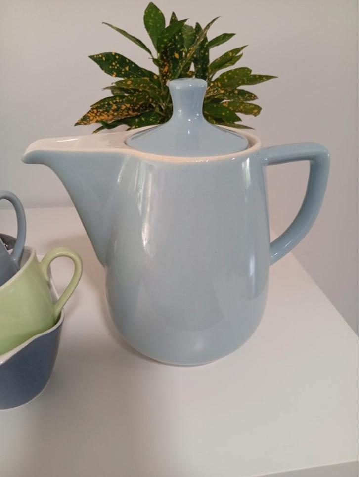 Melitta koffiepot vuurvast midcentury pastel+extra servies., Antiek en Kunst, Antiek | Servies los, Ophalen of Verzenden
