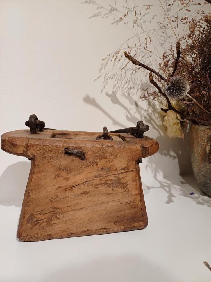 Antieke Houten Lantaarn Oliepot, Antiek en Kunst, Antiek | Overige Antiek, Ophalen of Verzenden