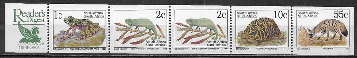 Zuid Afrika 1996 Readers Digest strip van vijf groen logo pf, Postzegels en Munten, Postzegels | Afrika, Postfris, Zuid-Afrika