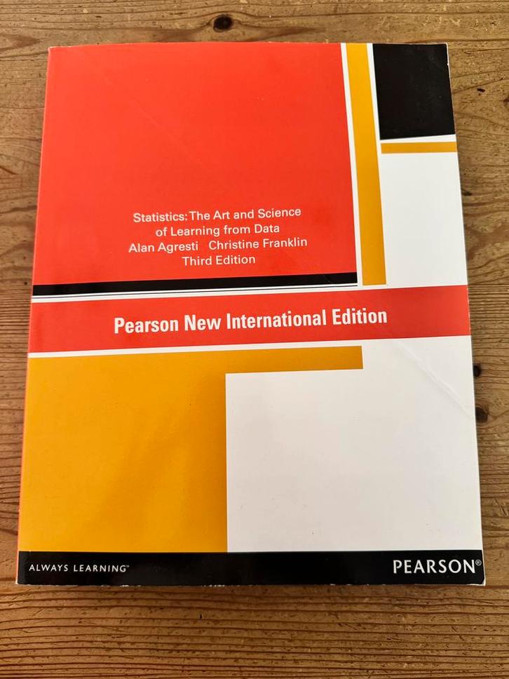 Statistics: The Art and Science of Learning from Data, Boeken, Studieboeken en Cursussen, Zo goed als nieuw, WO, Beta, Ophalen of Verzenden