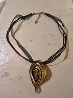 Vintage retro design murano glas kettinghanger ketting boho, Overige materialen, Verstelbaar, Ophalen of Verzenden, Zo goed als nieuw