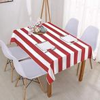 Rechthoekig Rood Wit Gestreept Tafelkleed / Tafellaken Kleed, Verzenden, Nieuw, Rechthoek