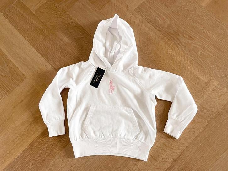 Ralph Lauren trui sweater hoody wit meisje maat 7 128 NIEUW, Kinderen en Baby's, Kinderkleding | Maat 128, Nieuw, Meisje, Trui of Vest