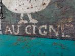 Antiek uithangbord ijzer+-1800 in de Swaen zwaan uniek patin, Antiek en Kunst, Curiosa en Brocante, Ophalen