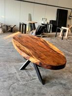 Suar boomstamtafel ovaal met epoxy, kleine krasjes 220x100x8, Ophalen of Verzenden, Nieuw, Ovaal, 200 cm of meer