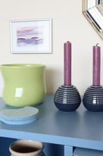 Kahler cono kandelaar blauw Deens design, Blauw, Ophalen of Verzenden, Minder dan 50 cm, Glas