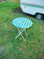 Tafeltje voor buiten tuintafeltje hout metalen onderstel, Ophalen, Gebruikt, Rechthoekig, Hout