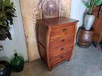Oude ovale teakhouten ladekast, commode, haltafel, Huis en Inrichting, Kasten | Ladekasten, Ophalen, Zo goed als nieuw, 25 tot 50 cm