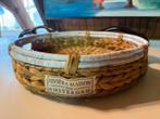 Riviera maison grote mand dienblad gevlochten waterhyacinth, Ophalen of Verzenden, Zo goed als nieuw, Rond, Riet