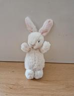 Little jellycat knuffel plush konijn wit bobtail roze rattel, Ophalen of Verzenden, Zo goed als nieuw, Konijn