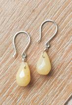 handgemaakte oorbellen echt zilver en gele jade, Sieraden, Tassen en Uiterlijk, Oorbellen, Hangers, Verzenden, Geel, Nieuw