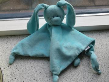 Knuffeldoek konijn Basic Bunny turqoise velours merk Tiamo beschikbaar voor biedingen