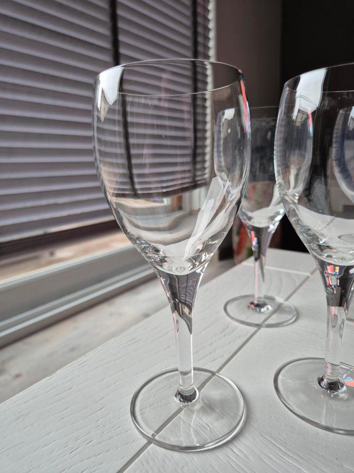 6 Vintage Kristallen Rode Wijn Glazen, Verzamelen, Glas en Borrelglaasjes, Zo goed als nieuw, Overige typen, Ophalen of Verzenden