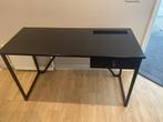 Zwart bureau met stalen zwarte poten, Ophalen, Gebruikt, Bureau