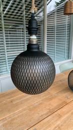 Hanglamp Bol met Motief & Koordpendel, Huis en Inrichting, Lampen | Hanglampen, Ophalen, Gebruikt, Glas, Minder dan 50 cm