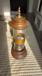 Oude Scheepslamp met Houten Details, Antiek en Kunst, Ophalen