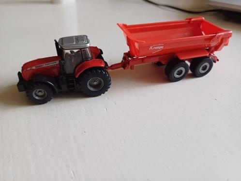 Siku tractor massey ferguson 8480 Krampe halfpipe kipper 1/8, Hobby en Vrije tijd, Modelauto's | 1:87, Gebruikt, Hijskraan, Tractor of Landbouw