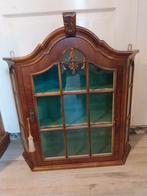 **Antieke houten vitrinekast te koop**, Ophalen, Zo goed als nieuw, 25 tot 50 cm