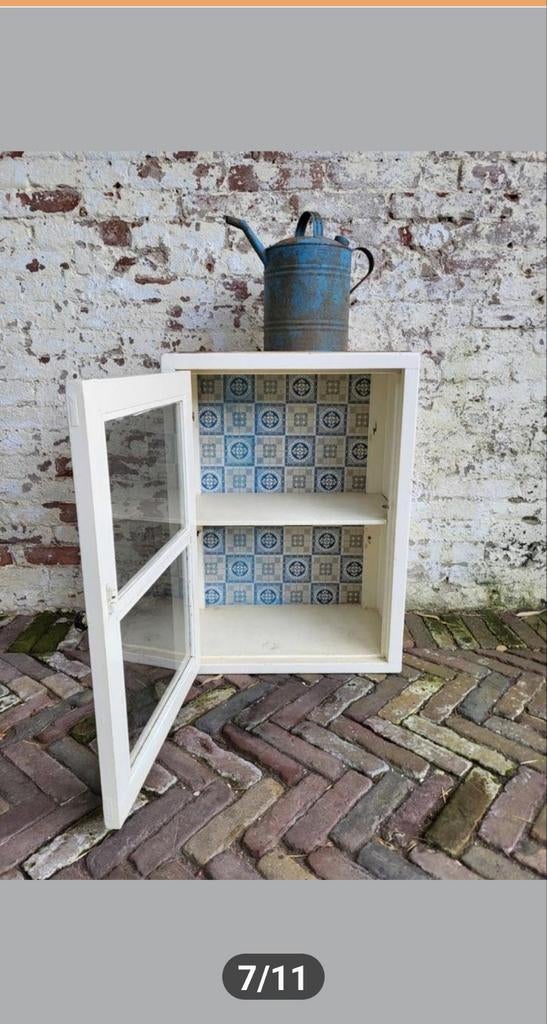 Franse brocante vitrinekast,keukenkast/ allegonda, Ophalen of Verzenden, 25 tot 50 cm, 50 tot 100 cm, Minder dan 100 cm