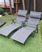 Opvouwbaar ligbed antraciet 2 stuks, Ophalen of Verzenden, Zo goed als nieuw, Aluminium