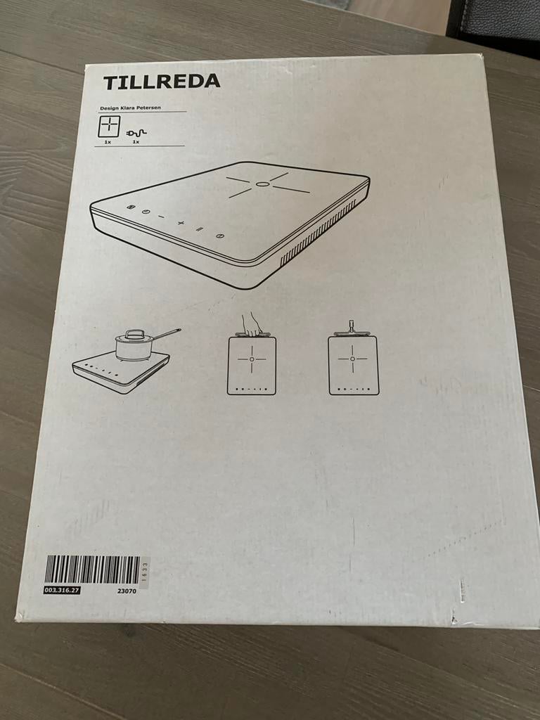 IKEA TILLREDA draagbare inductie kookplaat, Witgoed en Apparatuur, Ophalen, 3 kookzones of minder, Zo goed als nieuw, Inductie