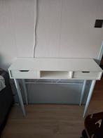 Witte sabeltafel met lades - Modern en functioneel, Ophalen, Gebruikt, 100 tot 150 cm, Modern