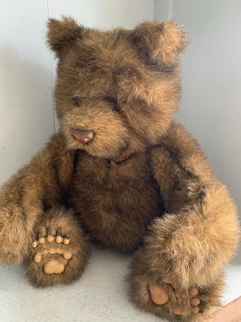 Vintage bruine teddybeer - Zo goed als nieuw, Ophalen of Verzenden, Zo goed als nieuw, Stoffen beer, Overige merken