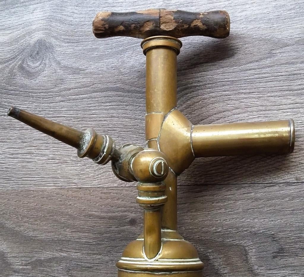 19 de eeuw Grote Blusspuit Waterspuit Brandweer Glazenwasser, Antiek en Kunst, Ophalen of Verzenden