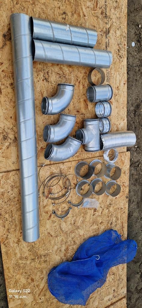 Spiro buis/hulpstukken 125 en 160 + ventielen, Ophalen, Aluminium, Minder dan 2 meter, 80 mm of meer