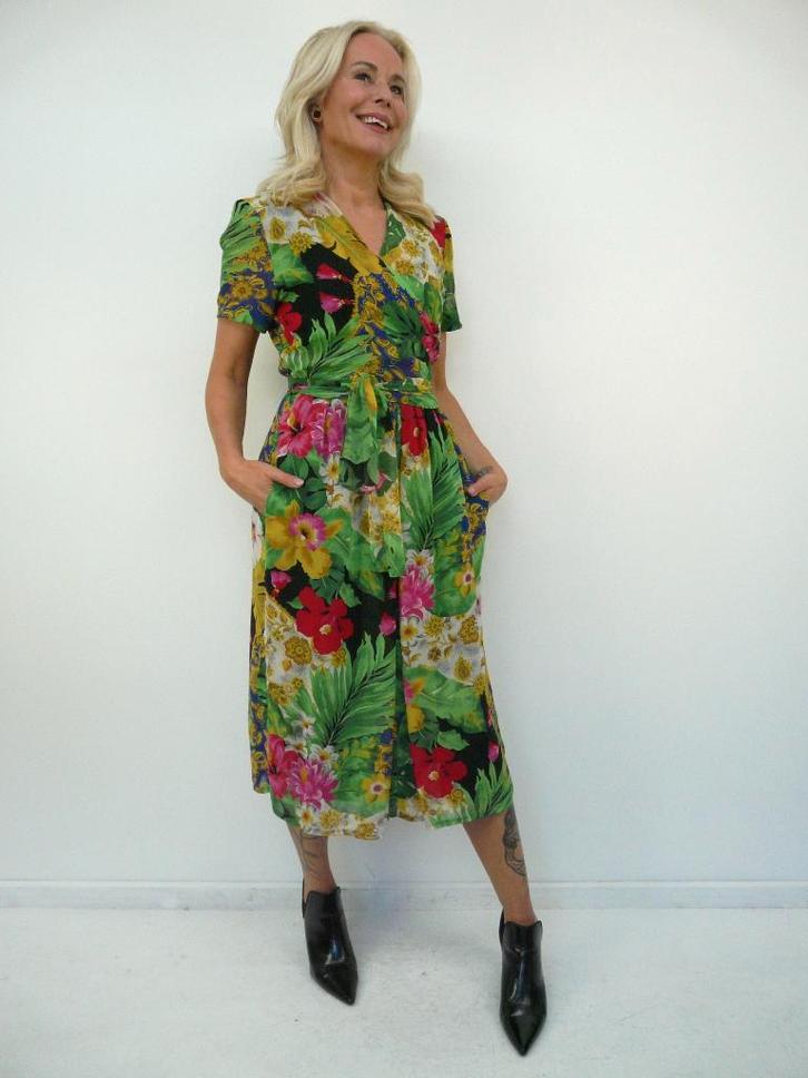 *Abfab Vintage Kleurrijke Meico City style Jurk 38*, Kleding | Dames, Jurken, Zo goed als nieuw, Maat 38/40 (M), Knielengte, Ophalen of Verzenden