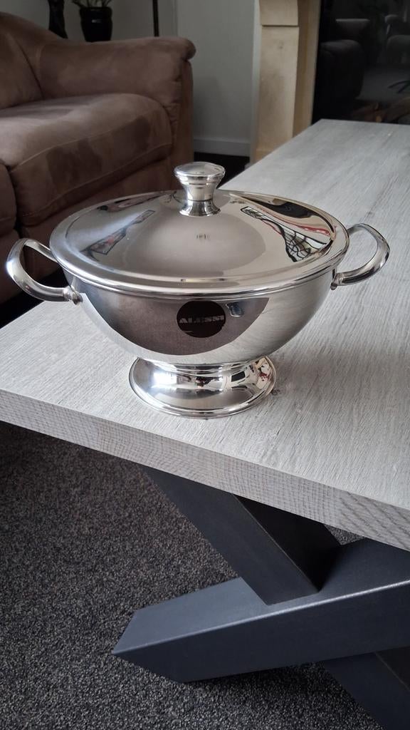 Alessi RVS Soepterrine met Deksel - Zo goed als nieuw, Overige materialen, Overige typen, Ophalen of Verzenden, Zo goed als nieuw