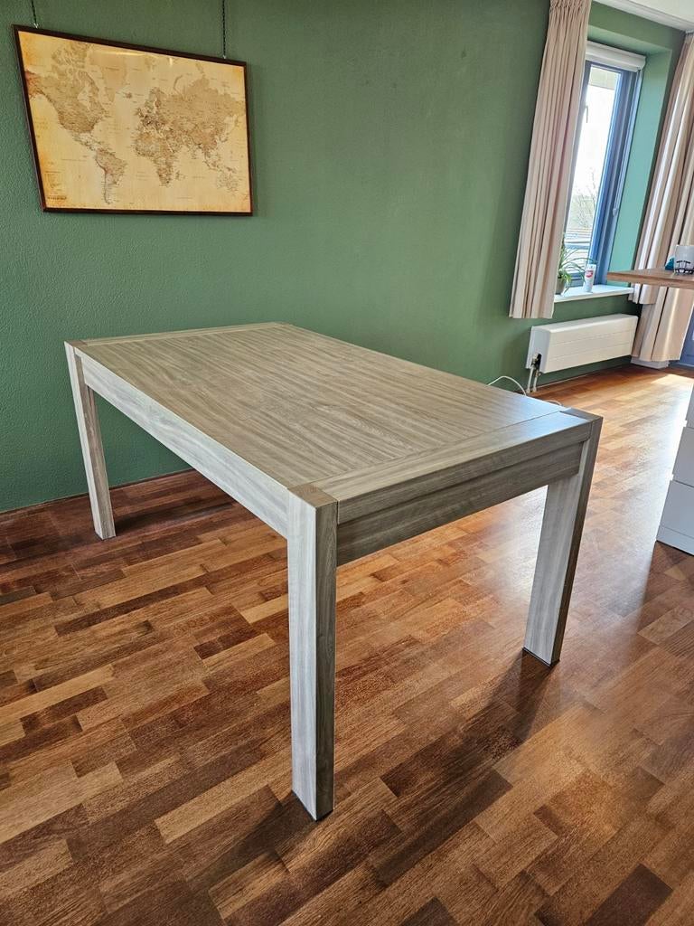 Eettafel met houtlook, 160x90x78cm, Ophalen