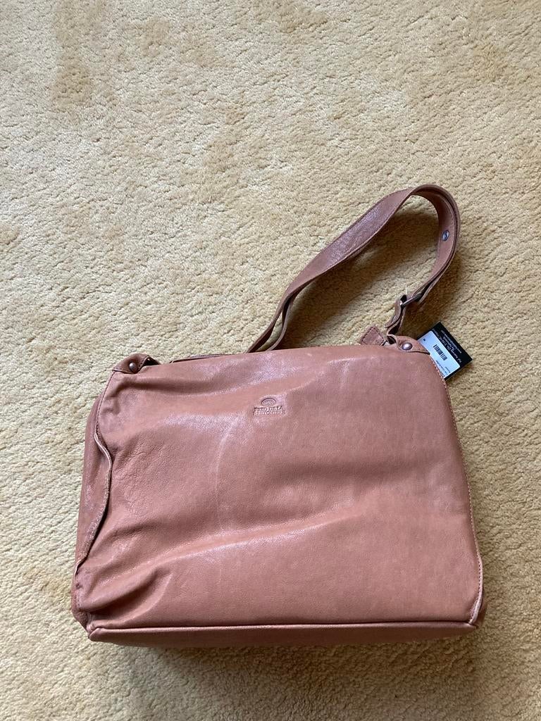 118 Nieuwe leren tas van Fred de la Bretoniere, Overige merken, Bruin, Verzenden, Nieuw