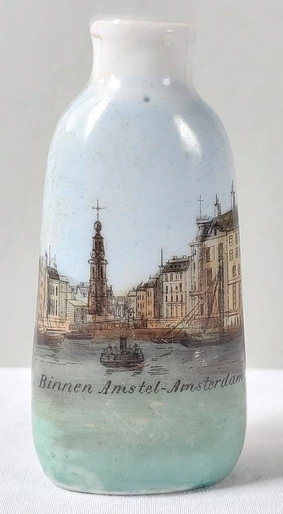Binnen Amstel antiek parfum flesje porselein Adam souvenir, Antiek en Kunst, Ophalen of Verzenden