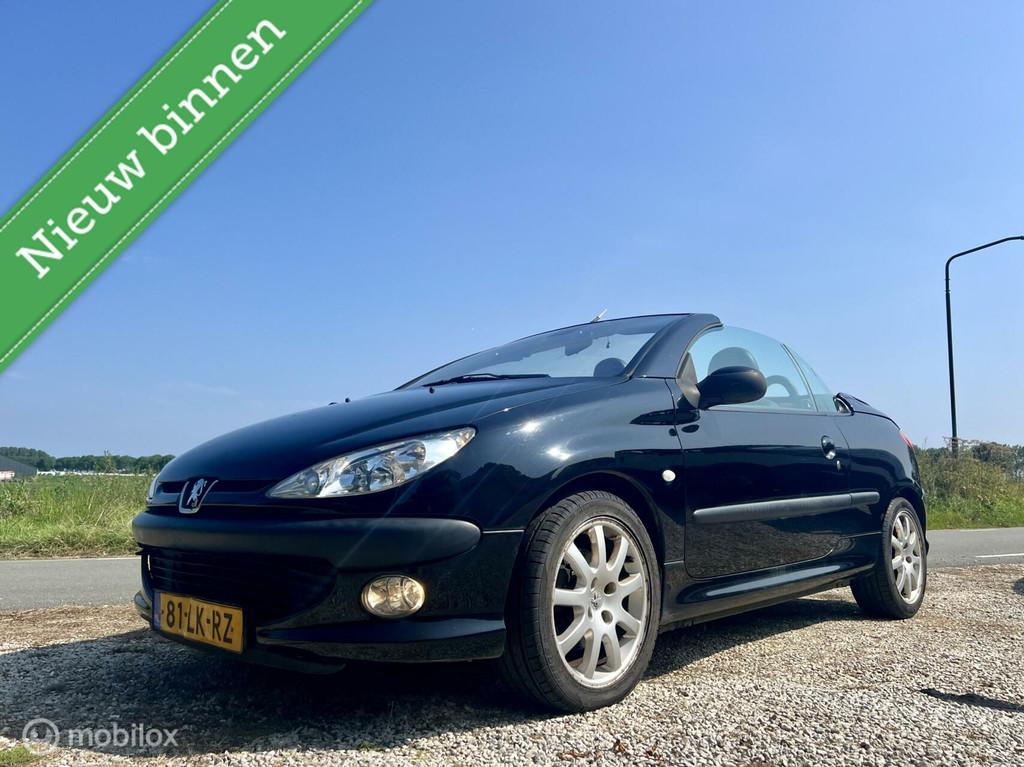 Peugeot 206 CC 2.0-16V Roland Garros, BJ 2003, Leer, Airco, 136 pk, Gebruikt, 4 cilinders, Cabriolet