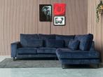 GRATIS LEVERING Hoekbank Velvet Blauw 270x230 GEREINIGD, 250 tot 300 cm, Hoekbank, Ophalen of Verzenden, Zo goed als nieuw