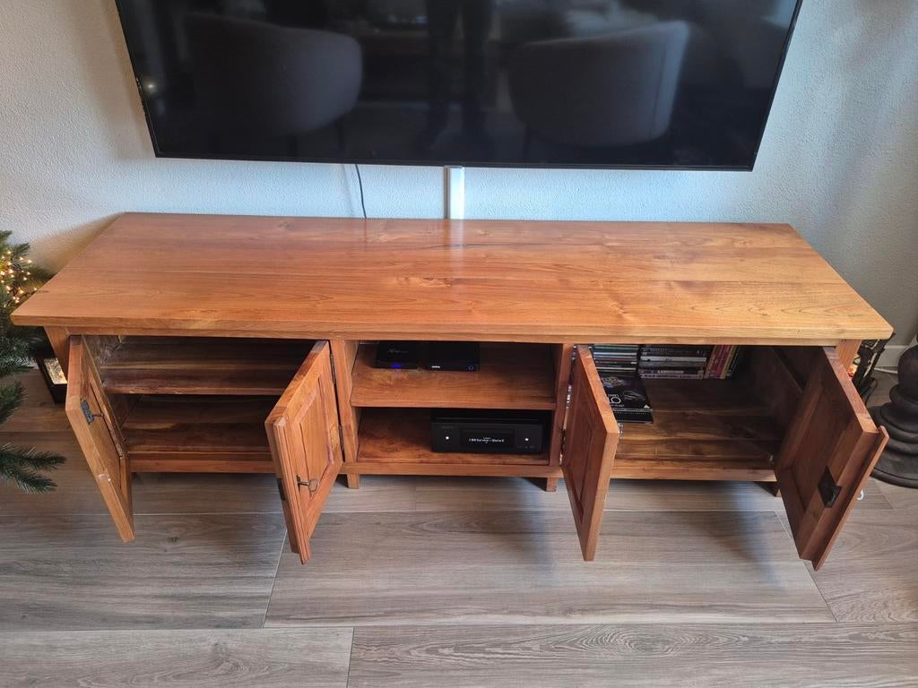 Teak tv meubel, Ophalen, 25 tot 50 cm, Minder dan 100 cm