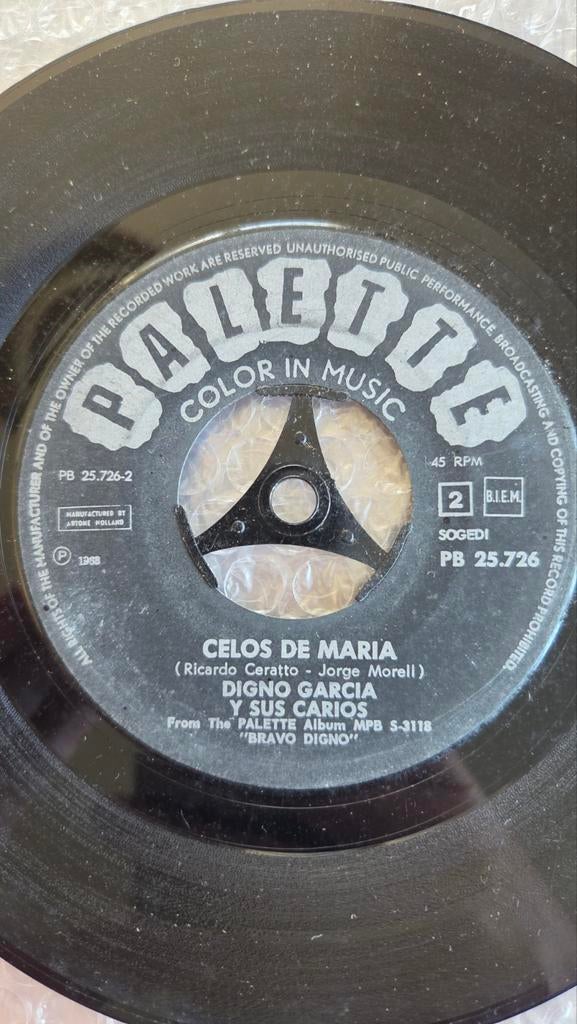 Zeldzame Digno Garcia Y Sus Carios - Celos De Maria Single, Cd's en Dvd's, Vinyl Singles, Latin en Salsa, Gebruikt, 7 inch, Single