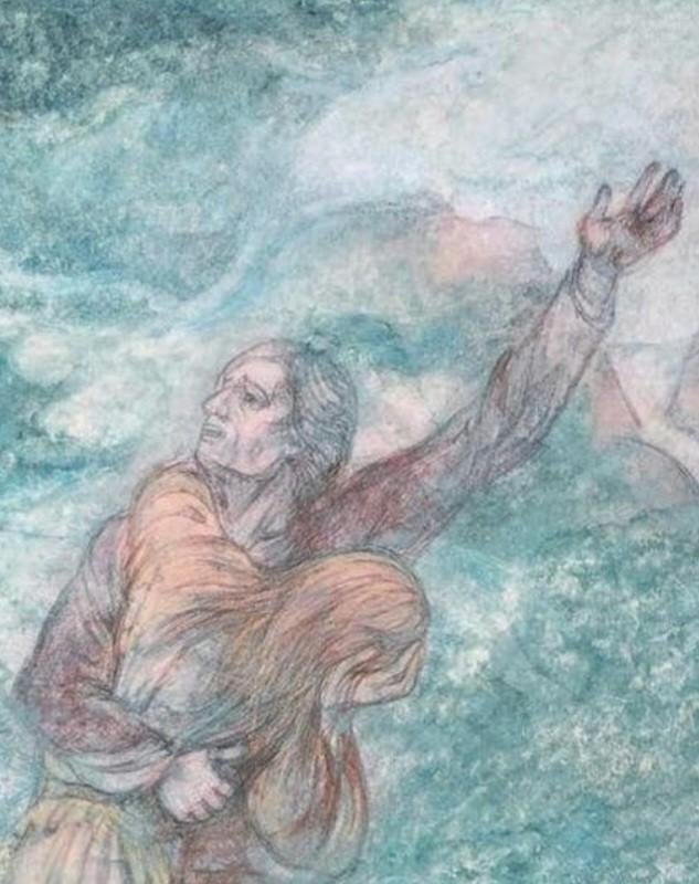 Louis Boermeester gesigneerd aquarel potlood schilderij, Ophalen of Verzenden