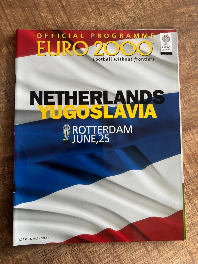 Nederland - Joegoslavie EK voetbal 2000 Programma Magazine, Verzamelen, Ophalen of Verzenden, Zo goed als nieuw, Buitenlandse clubs